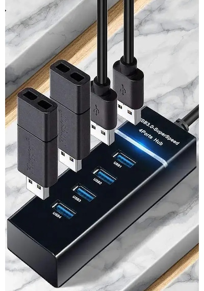 Süper Hızlı Usb 3.0 Port Çoğaltıcı Usb Hub Uyumlu Giriş Çoğaltıcı Aparat 1 Girişi 4 Girişe Çevirir