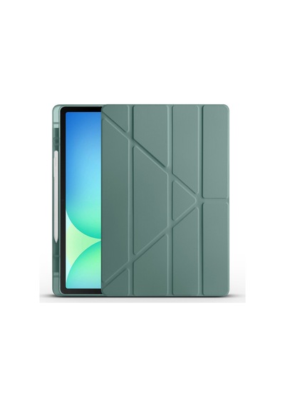 Samsung Galaxy Tab S10 Fe Plus 13.1" Uyumlu Kalem Bölmeli Standlı Tri-folding Tablet Kılıfı Klasik
