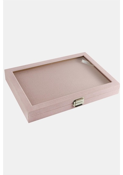 Cam - 146 - Kapaklı Anfora Kumaş Batırmalı Yüzük Standı 24x34 - Concepta - Cm Pembe