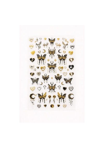 Golden Gothic Butterfly Nail Art Sticker Sw-cs063