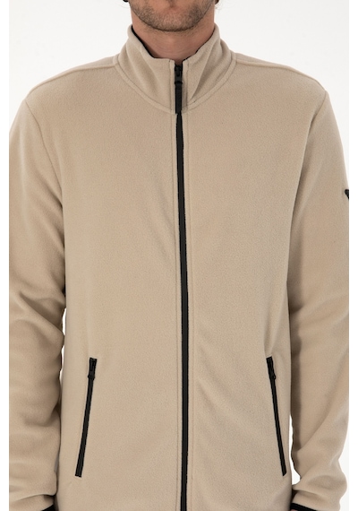U.S. Polo Assn. Erkek Regular Fit Koyu Bej Polar Örme Hırka 50313779-VR088