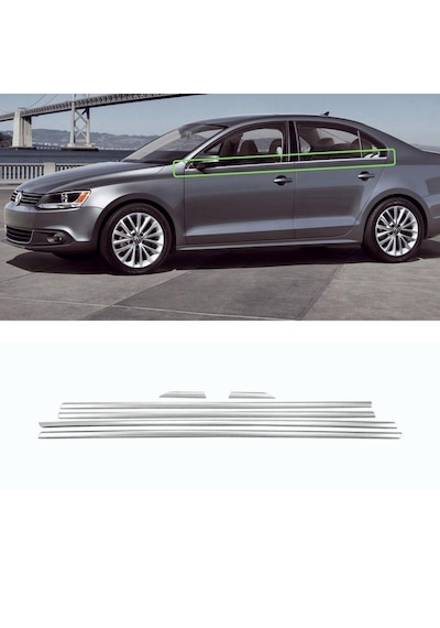 Volkswagen Jetta Krom Cam Çıtası 2011 Sonrası 6 Parça