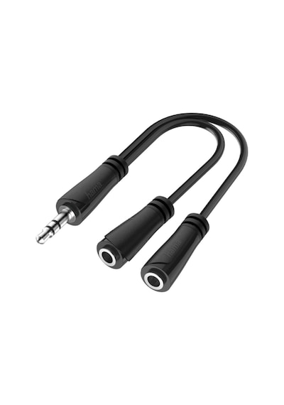 Hama Hm.200349 Adaptör 3.5mm Stereo Fiş - 2x3.5mm Soket Stereo Siyah