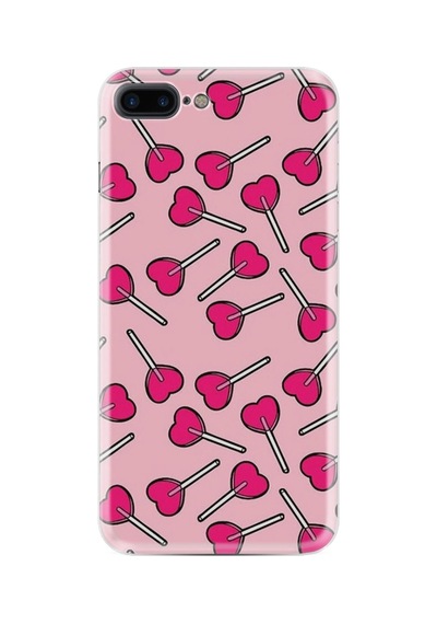 Apple Apple iPhone Uyumlu 7 Plus 8 Plus Kılıf Desenli Silikon Güzel Kılıf Heart Lollipop 1414