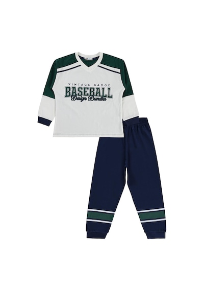 Civil Boys Baseball Baskılı 10-13 Yaş Pijama Takımı - Yeşil