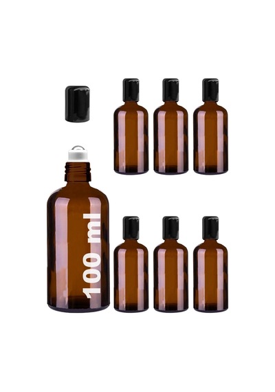 100 Ml Çelik Roll On Şişesi 100 Cc Sızdırmaz Siyah Kapaklı Cam Şişe 6 Adet Amber, 100 Sku: Zeusb0d98b2981 12 Izgara