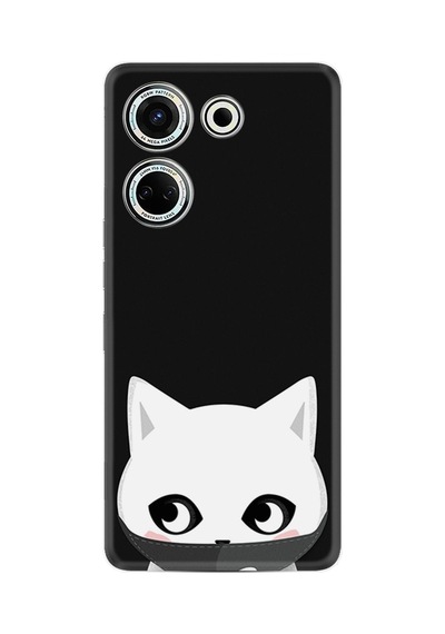 Tecno Camon 20 Kılıf Silikon Desen Özel Seri Pandemi Cat 1729