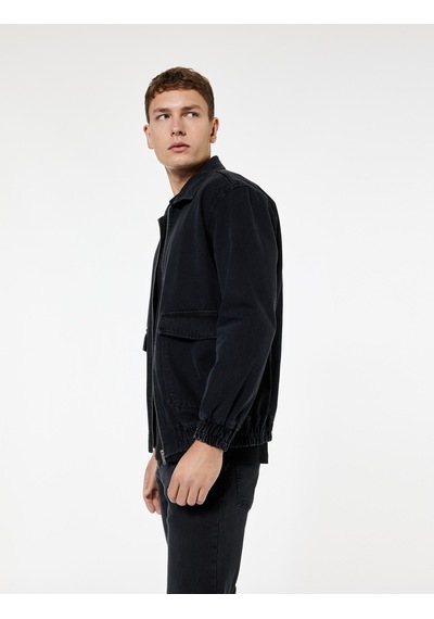 Koton Kapaklı Cepli Regular Fit Pamuklu Gömlek Yaka Fermuarlı Bomber Jean Ceket Siyah 6wam50012nd Siyah Koton Kapaklı Cepli Regular Fit Pamuklu Gömlek Yaka Fermuarlı Bomber Jean Ceket Siyah 6wam50012nd Siyah