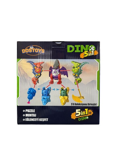 Dostoys Dino 5ın1 Eğitici Kutu Oyunu - 2 Adet Tarı