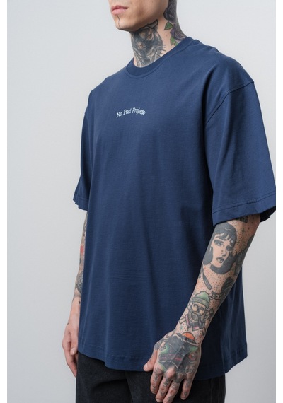 Respire Erkek No Port Baskılı Oversize T-shirt Lacivert