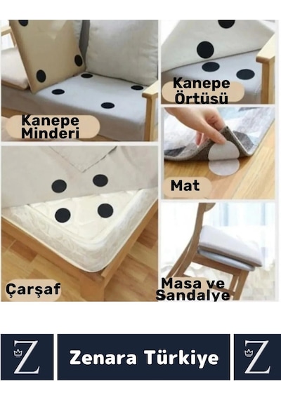 Kendinden Yapışkanlı İz Bırakmaz Tekrar Kullanılabilir Pratik Halı Kilim Kaydırmaz Cırt Bant 10 Adet