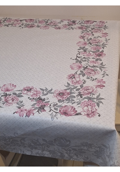Dora Pano Elyaf Tabanlı Pvc Muşamba - Desenli Silinebilir 115 X 140 Hazır Masa Örtüsü Pembe