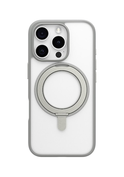 Apple Uyumlu iPhone Blueo 16 Pro Skin Friendly 360 Rotatable Magsafe Standlı Gri Telefon Kılıfı
