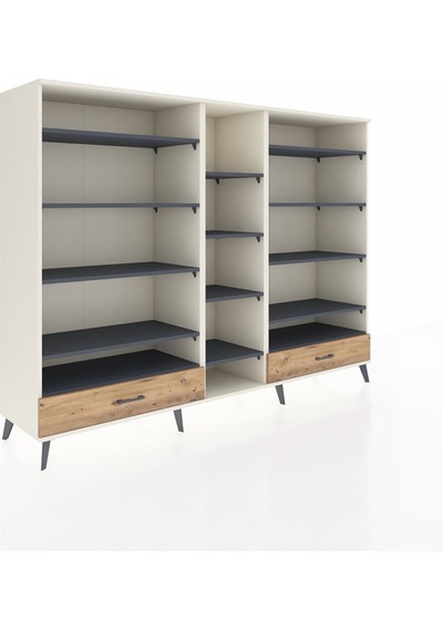 Hyperion Dolap 14 Raflı 2 Çekmeceli 220x44x163 Aytaşı-antrasit/ç Aytaşı-antrasit/çam Hyperion Dolap 14 Raflı 2 Çekmeceli 220x44x163 Aytaşı-antrasit/ç Aytaşı-antrasit/çam