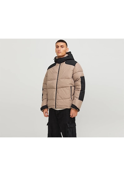 Jack & Jones Jack&Jones Kapüşonlu Puffer Vizon Erkek Mont 12239001 001