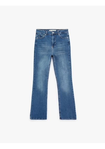 Koton Slim Fit Yüksek Bel Pamuklu İspanyol Paça Denim Pantolon - Flare Jeans Orta İndigo 6sal40188md İndigo Koton Slim Fit Yüksek Bel Pamuklu İspanyol Paça Denim Pantolon - Flare Jeans Orta İndigo 6sal40188md İndigo