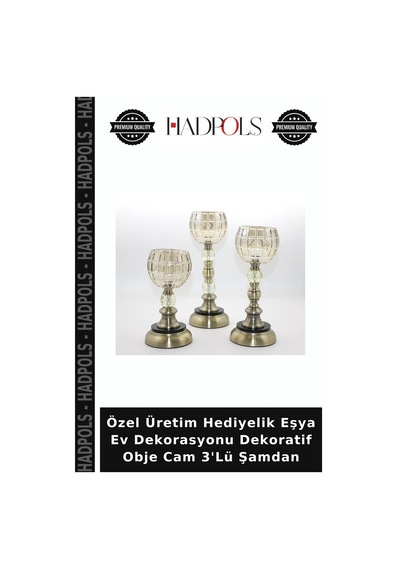 Özel Üretim Hediyelik Eşya Ev Dekorasyonu Dekoratif Obje Cam 3'lü Şamdan Çok Renkli