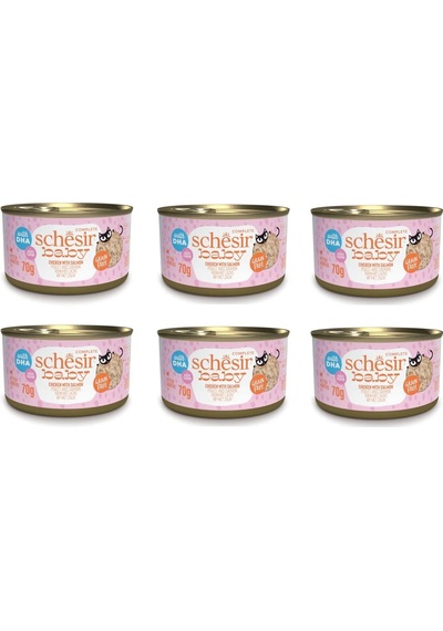 Schesir Baby Cat Tavuk Ve Somonlu Yavru Kedi Konservesi 70 Gr. X 6 Adet