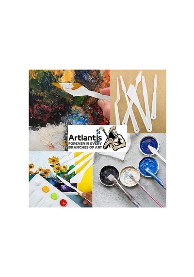 Artlantis Plastik Palet Bıçağı 5 Li Set, Esnek Plastik Spatül 2 Paket