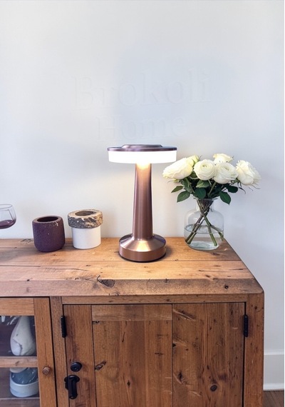 Dokunmatik Masa Ve Gece Lambası Dokunmatik Lamba Abajur Led Şarjlı Masa Lambası Ledli Rose Gold 21cm Gold
