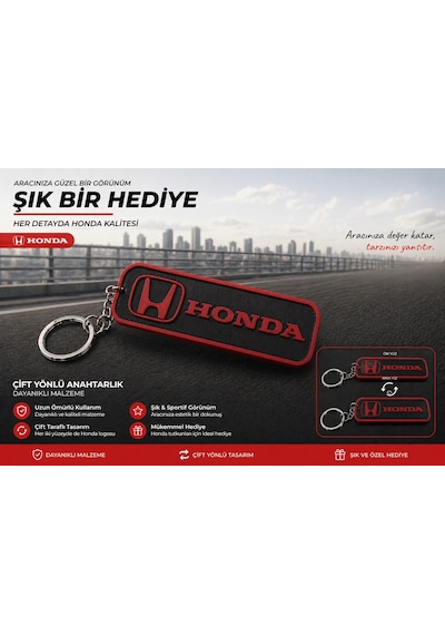 Honda Anahtarlık , Honda Logolu Çift Yönlü Araç Anahtarlık - Honda Araba Anahtarlığı