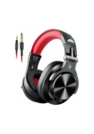 A71 Studio Hifi Kulak Üstü Kulaklık - 40khz Hi-res Audio, Çift Jak Girişli 3.5mm/6.35mm Kırmızı