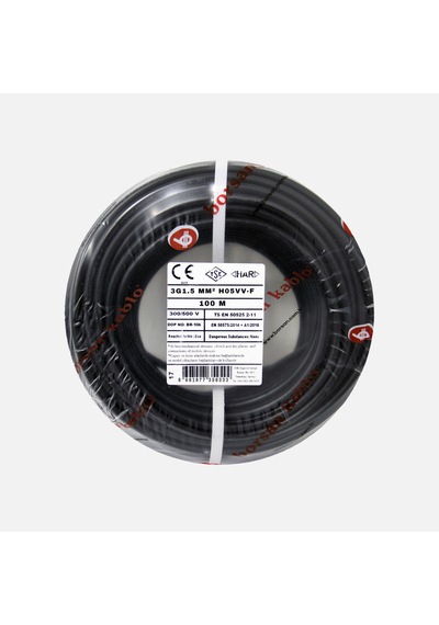 Borsan Ttr 3g 1,5mm Kablo Siyah 100 Metre