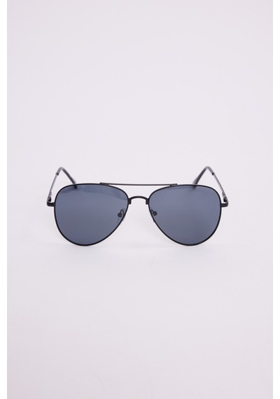 Unisex Oval Damla Model Siyah Çerçeveli Uv 400 Korumalı Güneş Gözlüğü-51229 Çok Renkli