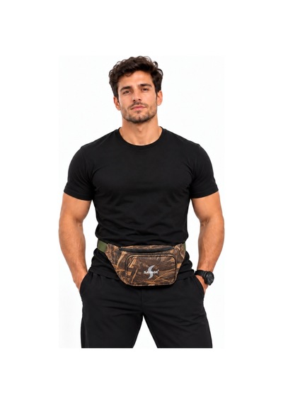 Nolashop Omuz Ve Bel Çantası - Ayarlanabilir Askı - Savage - Saz Desen siyah