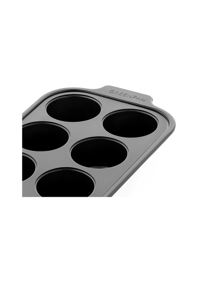 Greenpan Thermolon Yüzeyli Karbon Çelik 6'lı Muffin Kabı Siyah