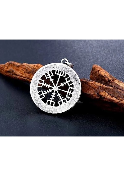 Paslanmaz Çelik Vegvisir Savaşçı Pusula Viking Kolye Gümüş Paslanmaz Çelik Vegvisir Savaşçı Pusula Viking Kolye Gümüş