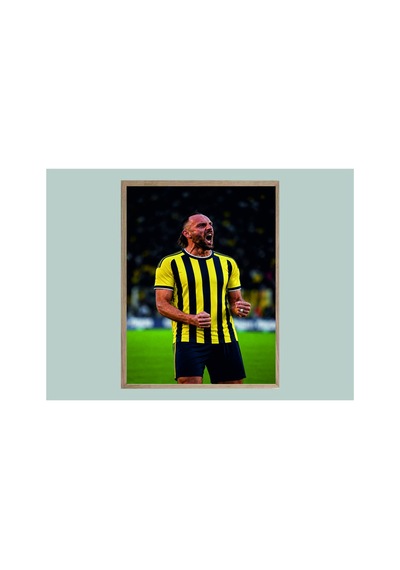 Poster Sarı Lacivert Vedat Muriç Ahşap Çerçeveli Tek Parça Futbol Tablo Çok Renkli - 911984633 Çok Renkli