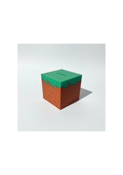 Piksel Tasarımlı Çimen Blok Hediyelik Kumbara 10x10x10 Cm