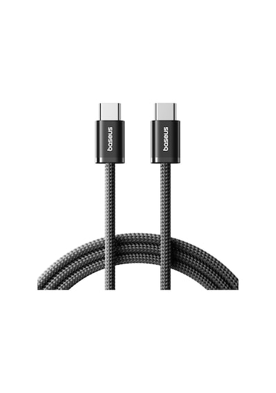 Dynamic 4 Series 100w Pd Hızlı Şarj Kablosu, Type-c To Type-c Örgülü Kablo 1 Metre, İphone 17/16/15 Pro Max, Macbook, İpad, Android, Galaxy Uyumlu 480mbps Veri Aktarımı - Siyah