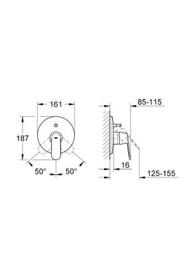 Grohe Eurosmart Cosmo Ankastre Banyo Duş Bataryası - 19382000 Krom