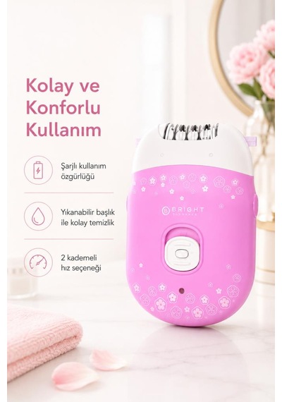 Bright Elegance Be-1189 Kablolu / Kablosuz Şarjlı 2 Kademe 18 Çift Cımbız Epilasyon Aleti