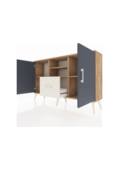 Arges Konsol 4 Raflı Tek Çekmeceli 2 Kapaklı 132x30x83 Çam-antrasit/aytaşı Antrasit/aytaşı Arges Konsol 4 Raflı Tek Çekmeceli 2 Kapaklı 132x30x83 Çam-antrasit/aytaşı Antrasit/aytaşı