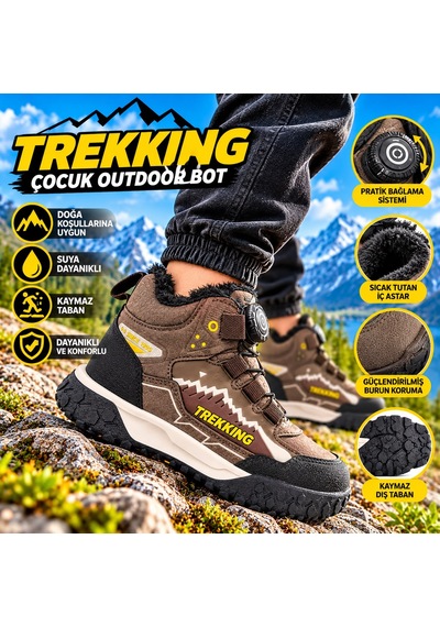 Tutınom Çocuk Mekanizma Bağcıklı Sportif Tasarım İçi Tüylü Outdoor Trekking Bot Kahverengi Tutınom Çocuk Mekanizma Bağcıklı Sportif Tasarım İçi Tüylü Outdoor Trekking Bot Kahverengi