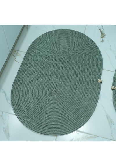 Zengin Supla 2'li Banyo Paspas Set Su Yeşili