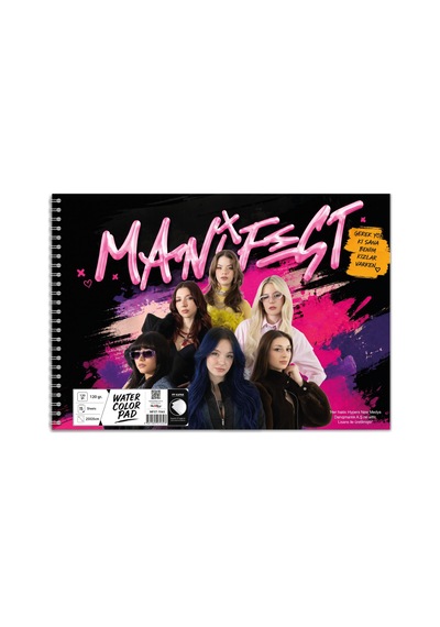 Manifest 25x35 Plastik Kapaklı Sipralli Resim Defteri 15 Yaprak 1 Adet