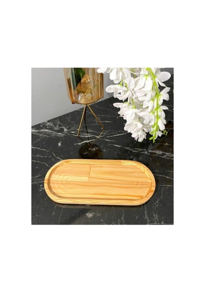 Bambu Yağdanlık Stand&altlık Çok Amaçlı Sunum Tabağı 27 Cm 12cm Bej Bej