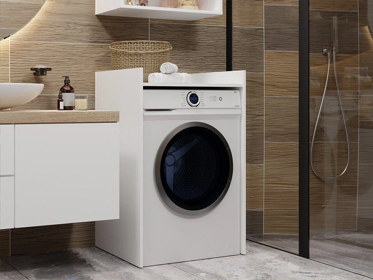 Ulya Banyo Dolabı-çok Amaçlı-çamaşır Makinesi Dolabı-beyaz Beyaz