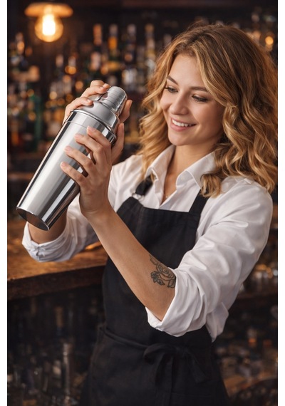 Kişiye İsme Özel Büyük Boy Shaker Kokteyl Hazırlama Kabı Kokteyl Karıştırıcı Full Çelik 750 Ml