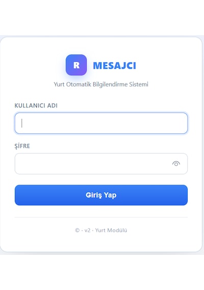 Mesajcı Yurt Öğrenci Ve Veli Otomatik E-posta Gönderim Modülü