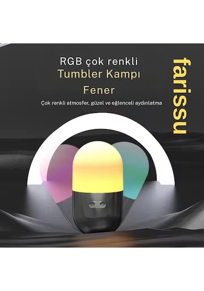 Gk-23059 Şarjlı Hacı Yatmaz Kamp Ve Masa Lambası 122 Lümen, 4000 Mah, Rgb Renkli Işık Beyaz