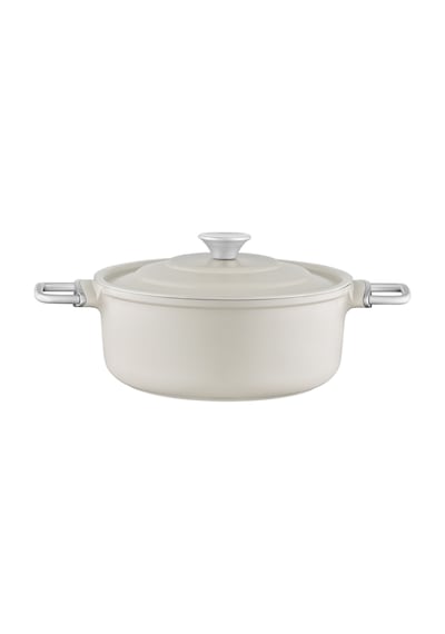 Madame Coco Vincenzo Döküm Alüminyum Derin Tencere - Gri/bej - 24 Cm 8684427212974 Çok Renkli