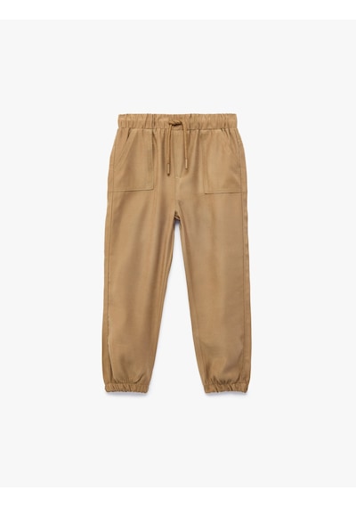 Koton Cep Detaylı Beli Bağcıklı Jogger Pantolon Kahverengi 6smb40021tw Kahve