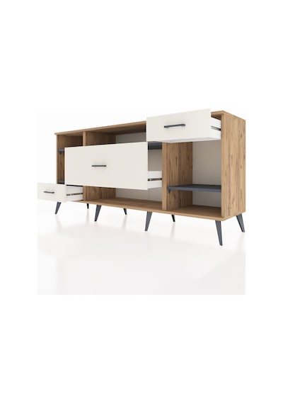 Hyperion Konsol 4 Raflı 3 Çekmeceli 176x44x83 Çam-antrasit/aytaşı Antrasit/aytaşı Hyperion Konsol 4 Raflı 3 Çekmeceli 176x44x83 Çam-antrasit/aytaşı Antrasit/aytaşı