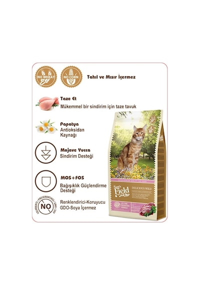 Sam's Field Delicious Wild Ördekli Seçici Kediler İçin Tahılsız Yetişkin Kedi Maması 2500 G