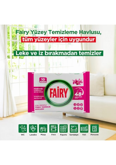 10'lu Yüzey Temizlik Havlusu - Lilyum Çiçeği